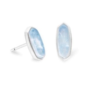 Kendra Scott Mae Earrings Sky Blue Bright Silver
